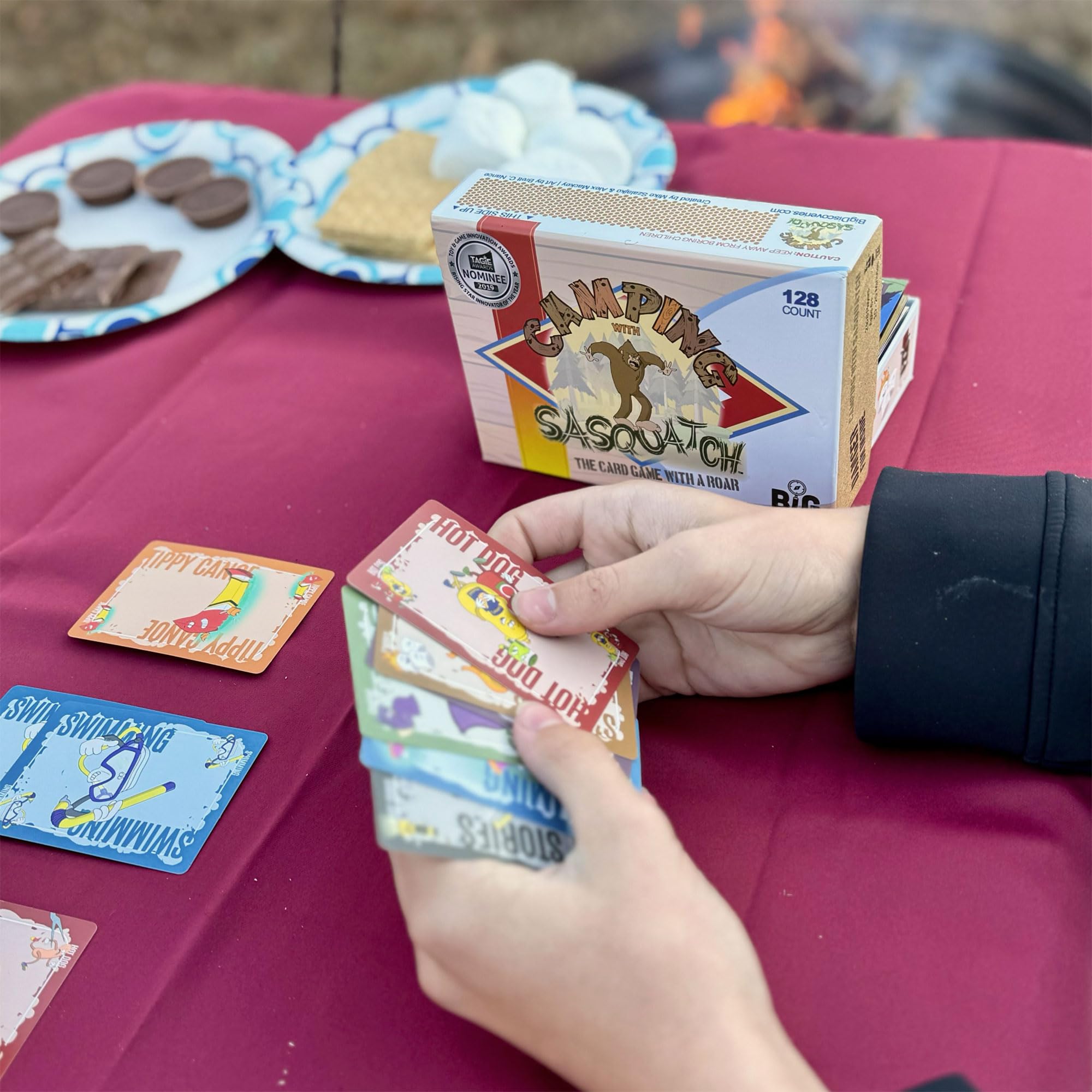 Big Discoveries Camping with Sasquatch 128-Count Family Card Game - Fun Rummy & Slapjack for Kids, Teens & Adults | Perfect for Camping Trips, Family Game Nights & Outdoor Adventures