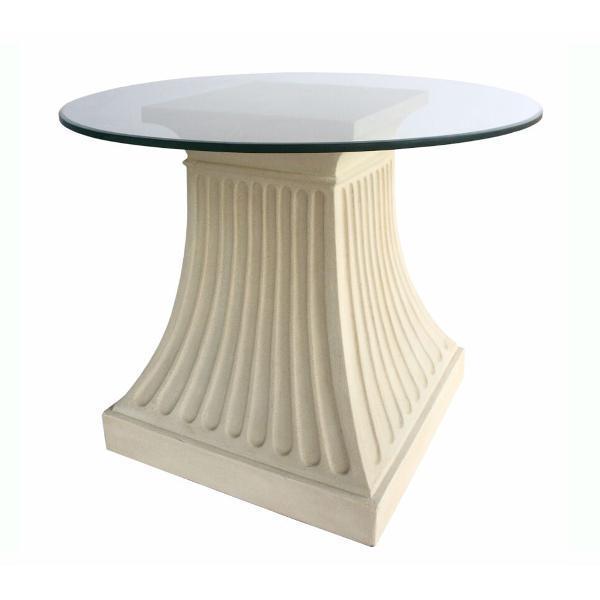 Modern Fluted Pedestal Dining Table - Round Wooden Kitchen Table for 4-6 People - Perfect for Small Spaces, Breakfast Nook & Apartment Dining