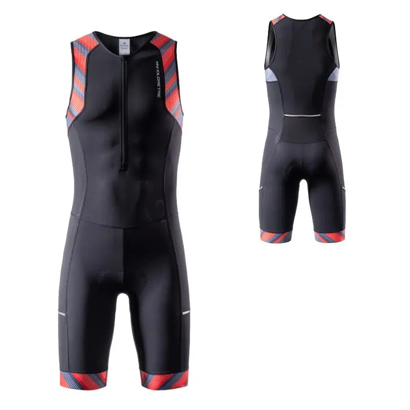 Men's Triathlon Suit Sleeveless - Triathlon Race Suit for Swim Bike Run | Lightweight Quick-Dry Skinsuit for Competitive Training & Ironman Events