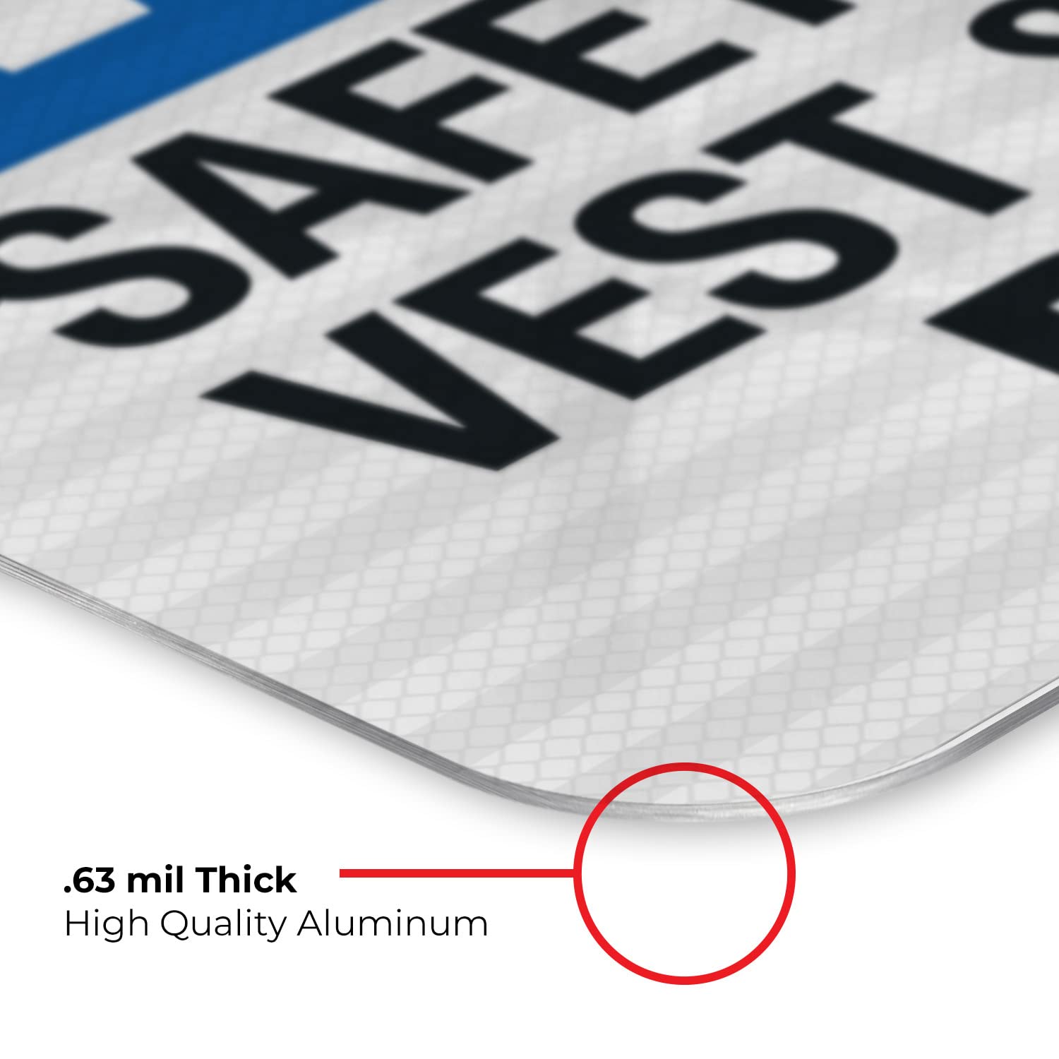 OSHA Compliant Safety Glasses Vest & Hard Hat Required Sign - 12x18 Inch Reflective Aluminum Sign for Construction Sites & Work Zones - 3M EGP .063 Fade-Resistant Material - Indoor/Outdoor Use - Made in USA - Perfect for Factories, Warehouses & Hazardous Areas