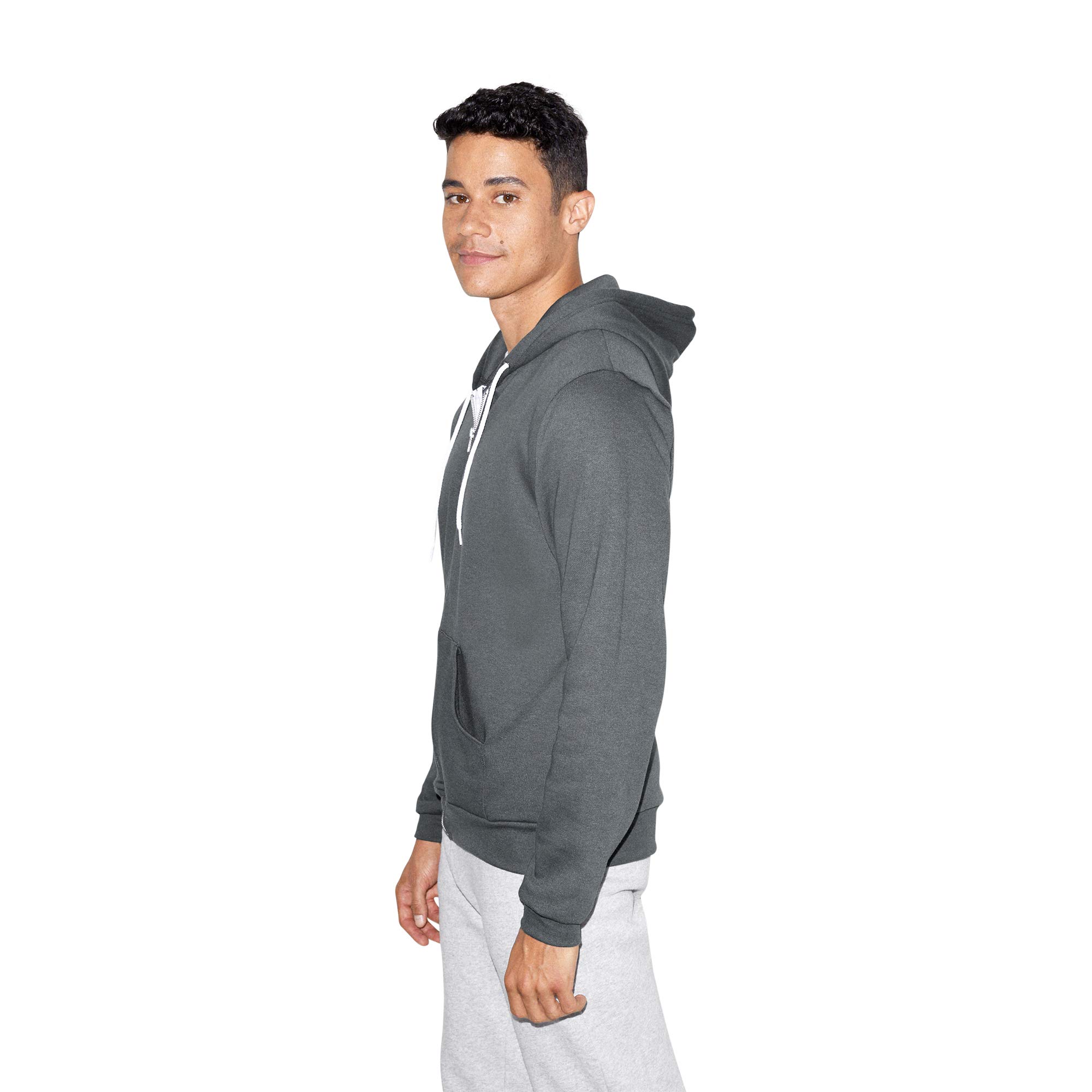 American Apparel Men's Flex Fleece Long Sleeve Zip Hoodie - Soft Comfortable Pullover for Casual Wear, Gym & Outdoor Activities