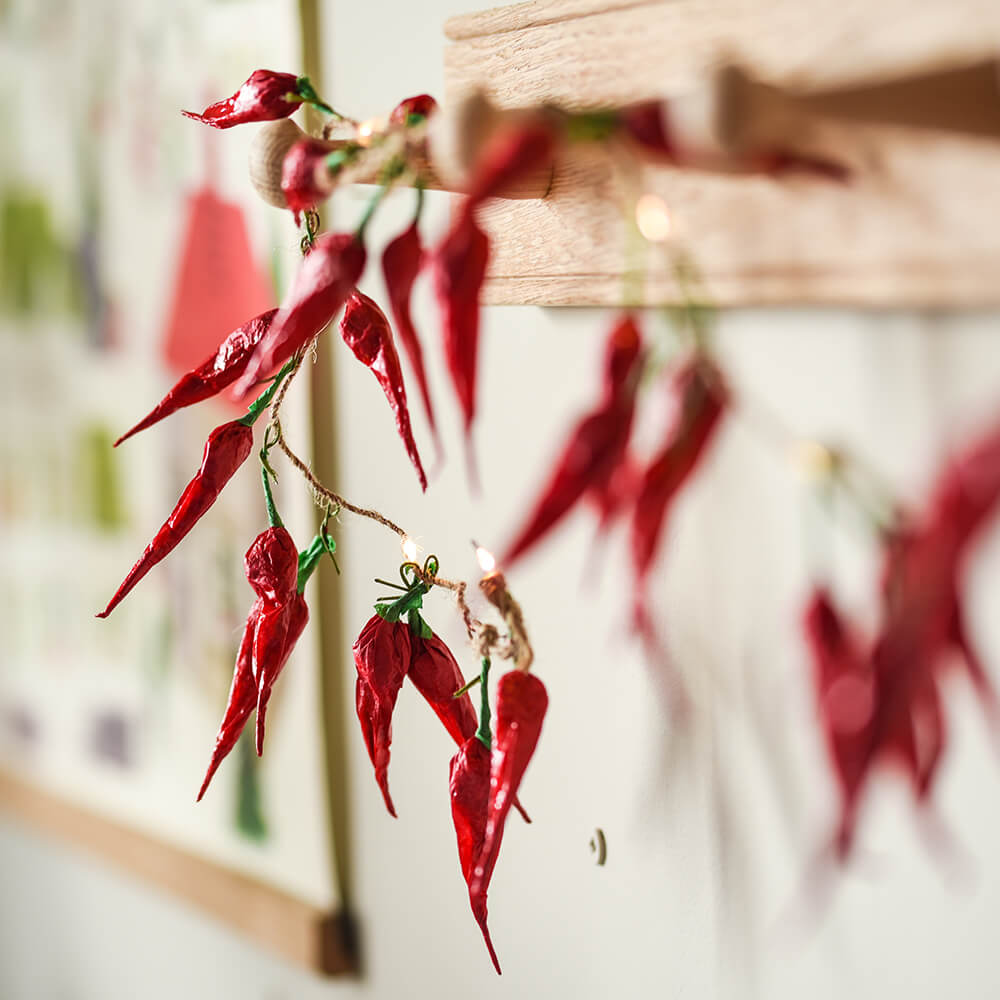 Chili Pepper LED Fairy Lights Battery Operated - Decorative String Lights for Christmas, Halloween, Party, Garden, and Home Decor