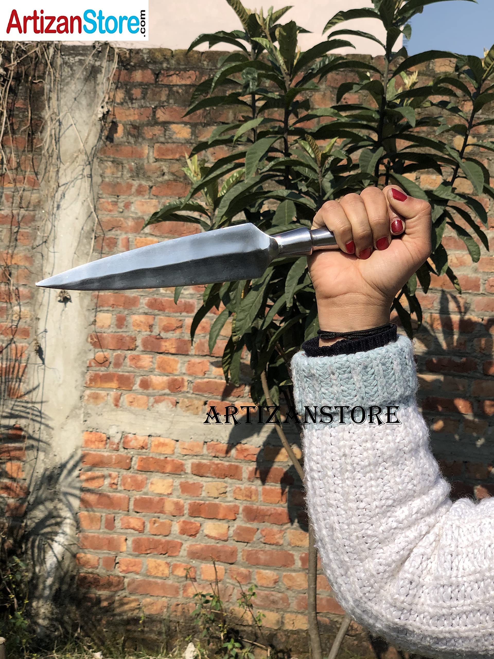 Hand Forged Viking Saga Iron Spear Head Replica - Medieval Weapon Collectible - Perfect for Historical Reenactments, Cosplay & Home Decor