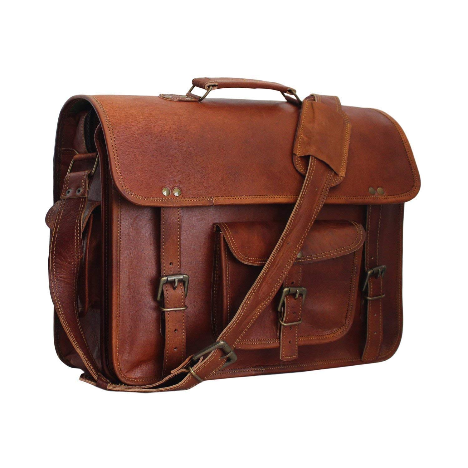Vintage Style Handmade Laptop Messenger Bag - 15