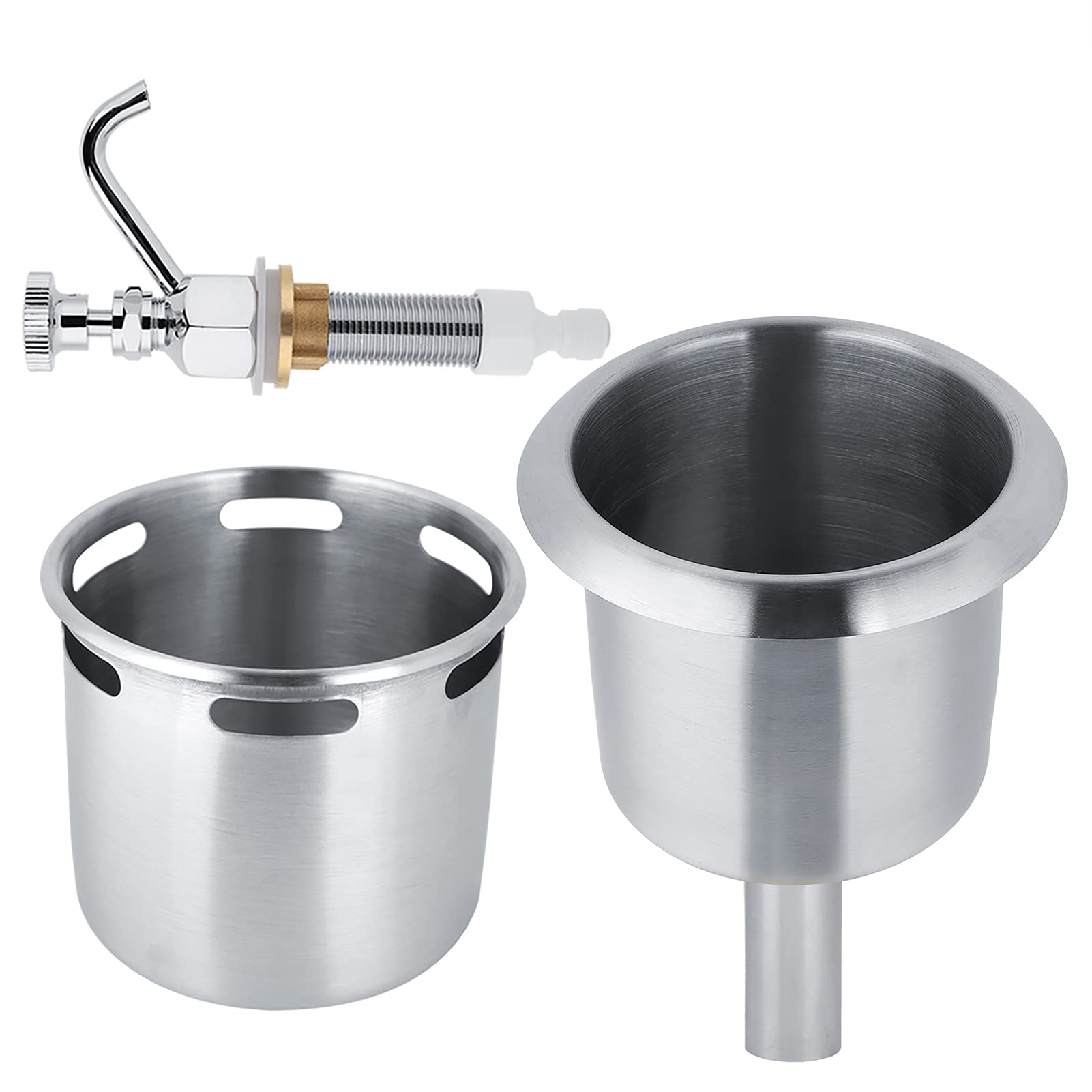 Premium Stainless Steel Coffee Utensil Washing Set - Ice Cream Spoon & Coffee Spoon Cleaner with Faucet Attachment for Coffee Shops | Barista Tools, Cafe Sink Accessories, Commercial Dishwashing Solution