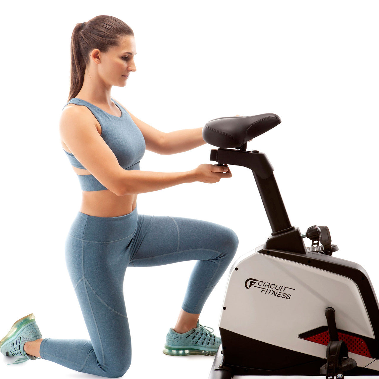 Magnetic Upright Exercise Bike with 15 Workout Presets - Circuit Fitness AMZ 594U Stationary Bike for Home Gym & Cardio Training | Perfect for Small Spaces & Apartment Workouts
