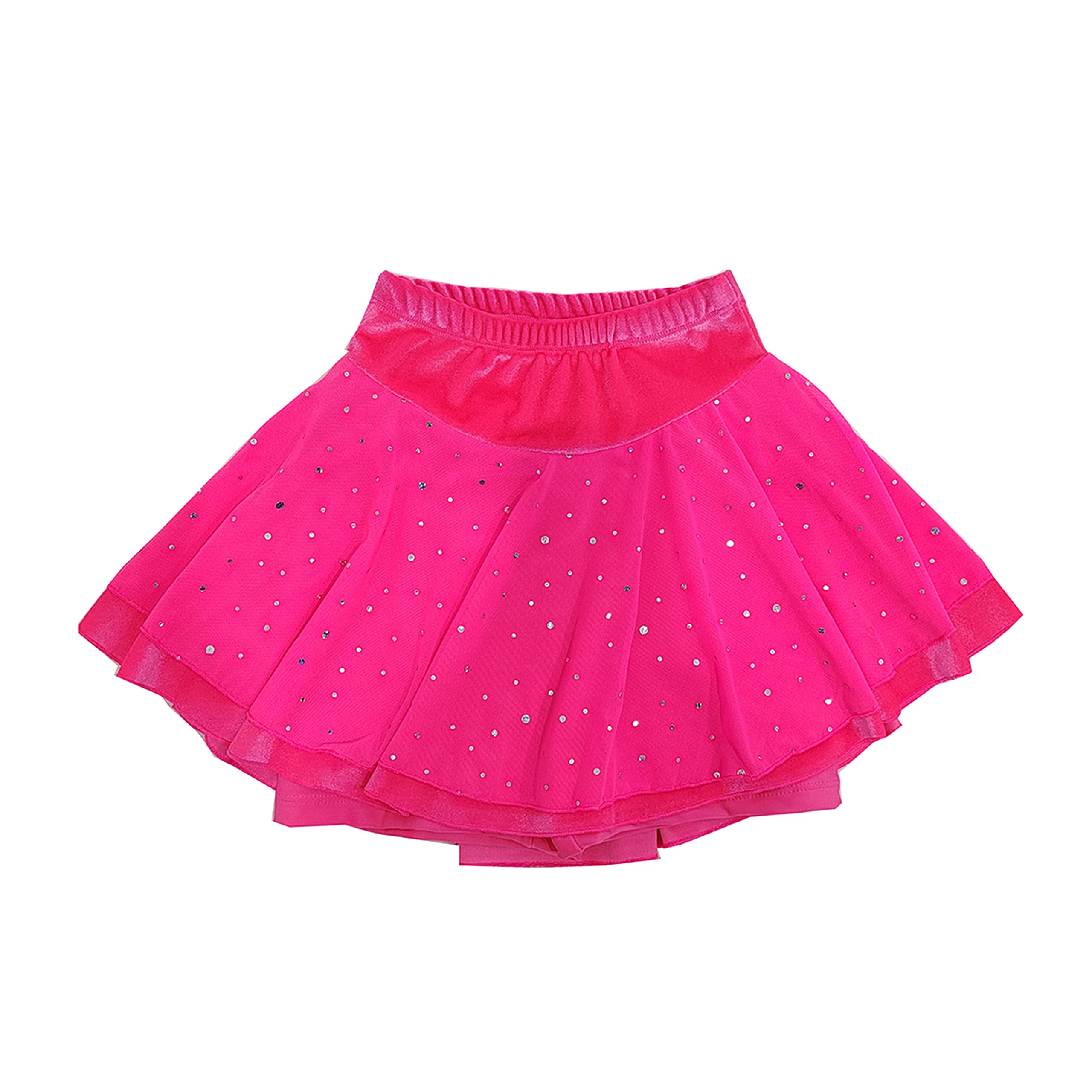 Girls Ice Skating Skirt - Soft Velvet Figure Skating Dress for Kids & Children - Black Team Training Skirt for Skiing & Ice Skating - Perfect for Practice, Performances & Competitions