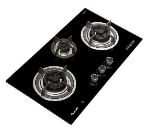 Brandt TG9905BBL 3 Burner Gas Stove Top - High Efficiency Stainless Steel Cooktop for Home Kitchen | Perfect for Boiling, Frying & Simmering