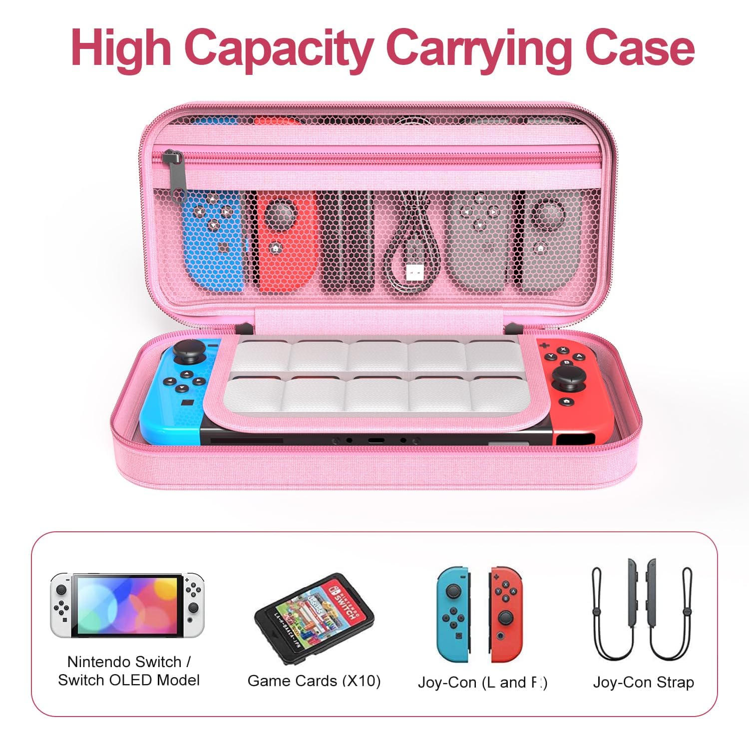 Nintendo Switch/Switch OLED Compatible Travel Case - Soft Portable Carrying Case for Switch Console & Accessories - Perfect for Gaming on the Go & Travel Protection