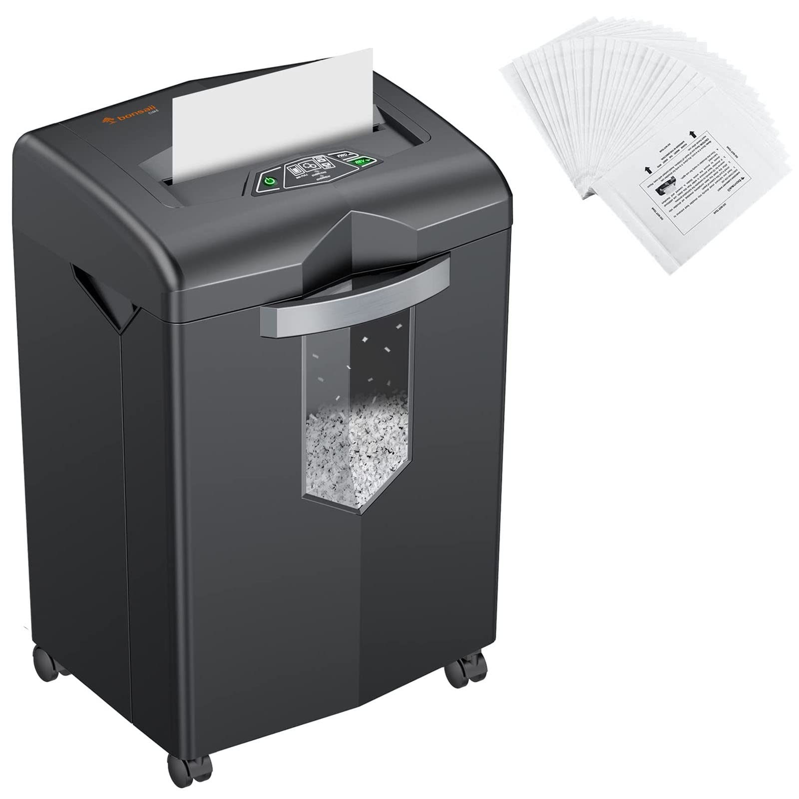 Bonsaii 18-Sheet Micro Cut Paper Shredder C144-E - High Security Office Shredder with 24 Pack Lubricant Sheets for Confidential Document Destruction | Perfect for Home Office, Small Business & Financial Records