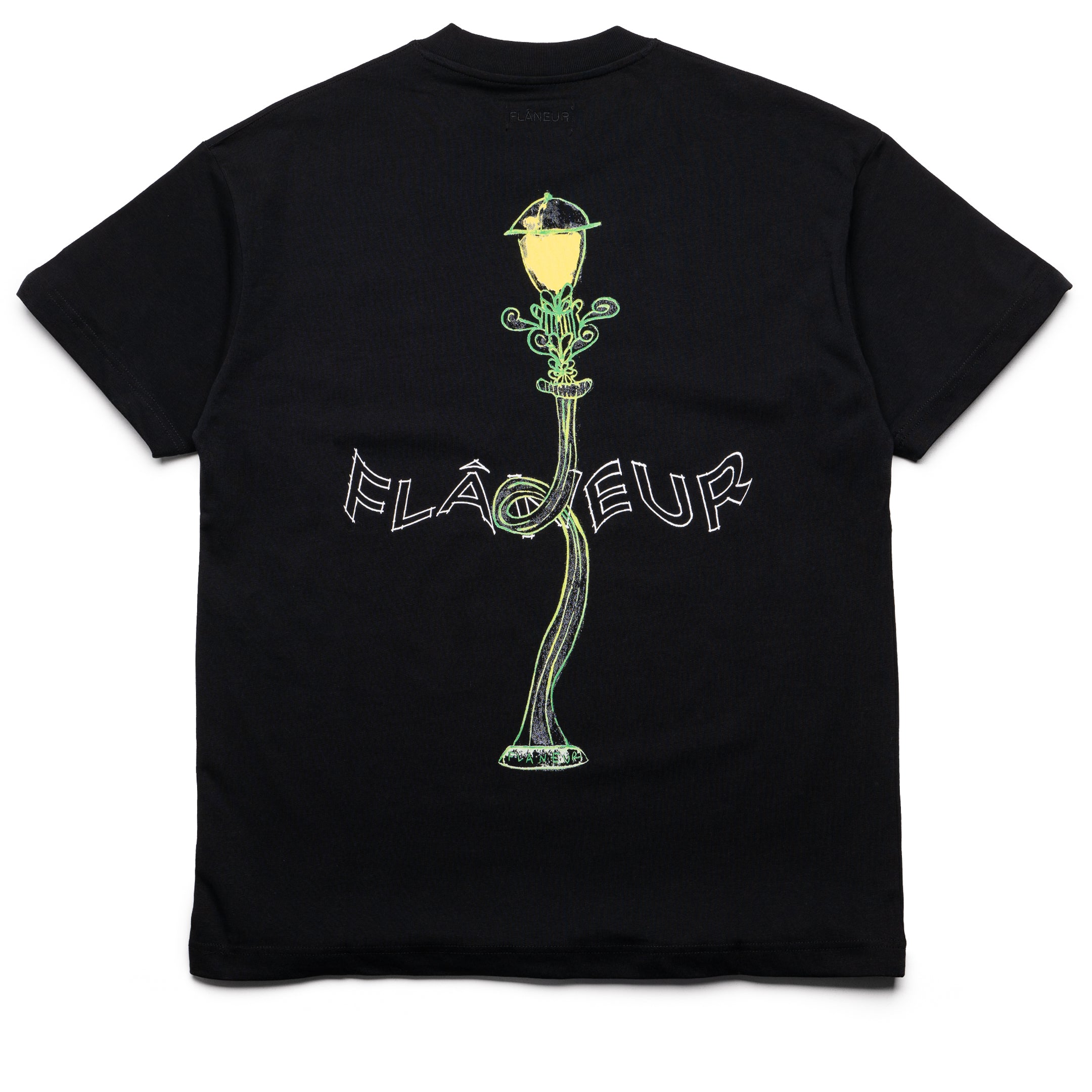 Flaneur Lantern T-Shirt for Men - Soft Cotton Black Graphic Tee - Casual Streetwear & Festival Outfit
