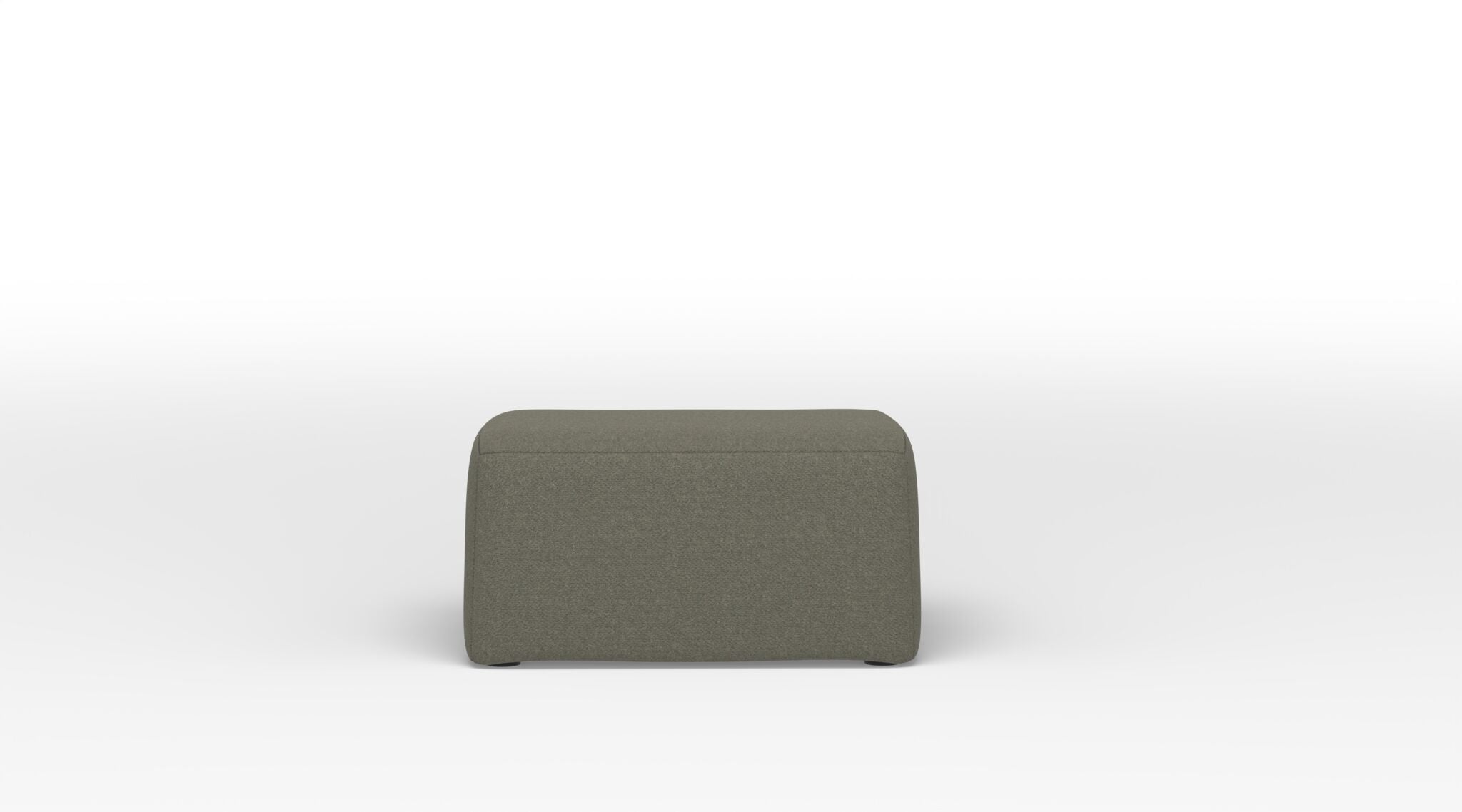 Caleb Square Ottoman with Storage - Flax Brown Fabric - Modern Living Room Footrest, Coffee Table & Extra Seating for Small Spaces