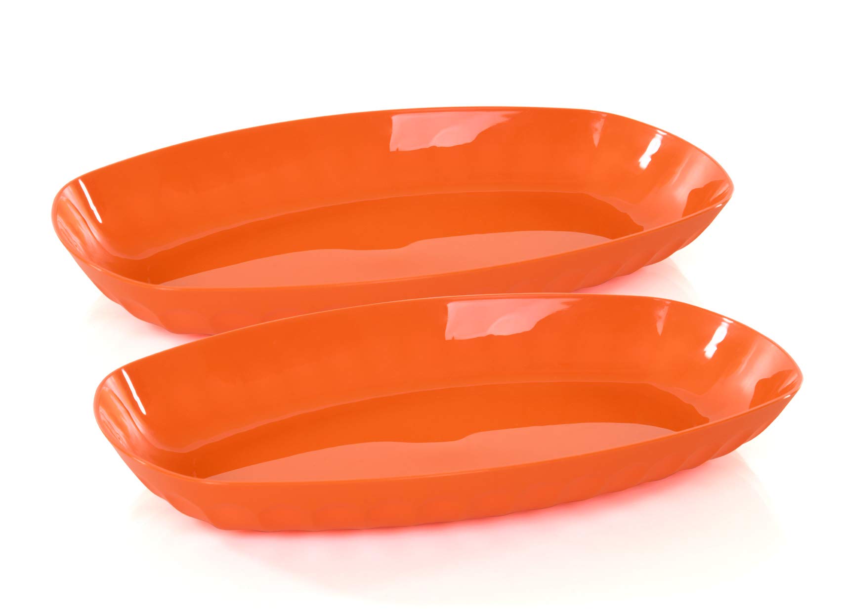 Mintra Home Unbreakable Bowls and Trays - Bold Collection - 2-Piece Dark Orange Utility Tray Set for Dining, Serving, and Entertaining - Durable and Stylish Kitchenware