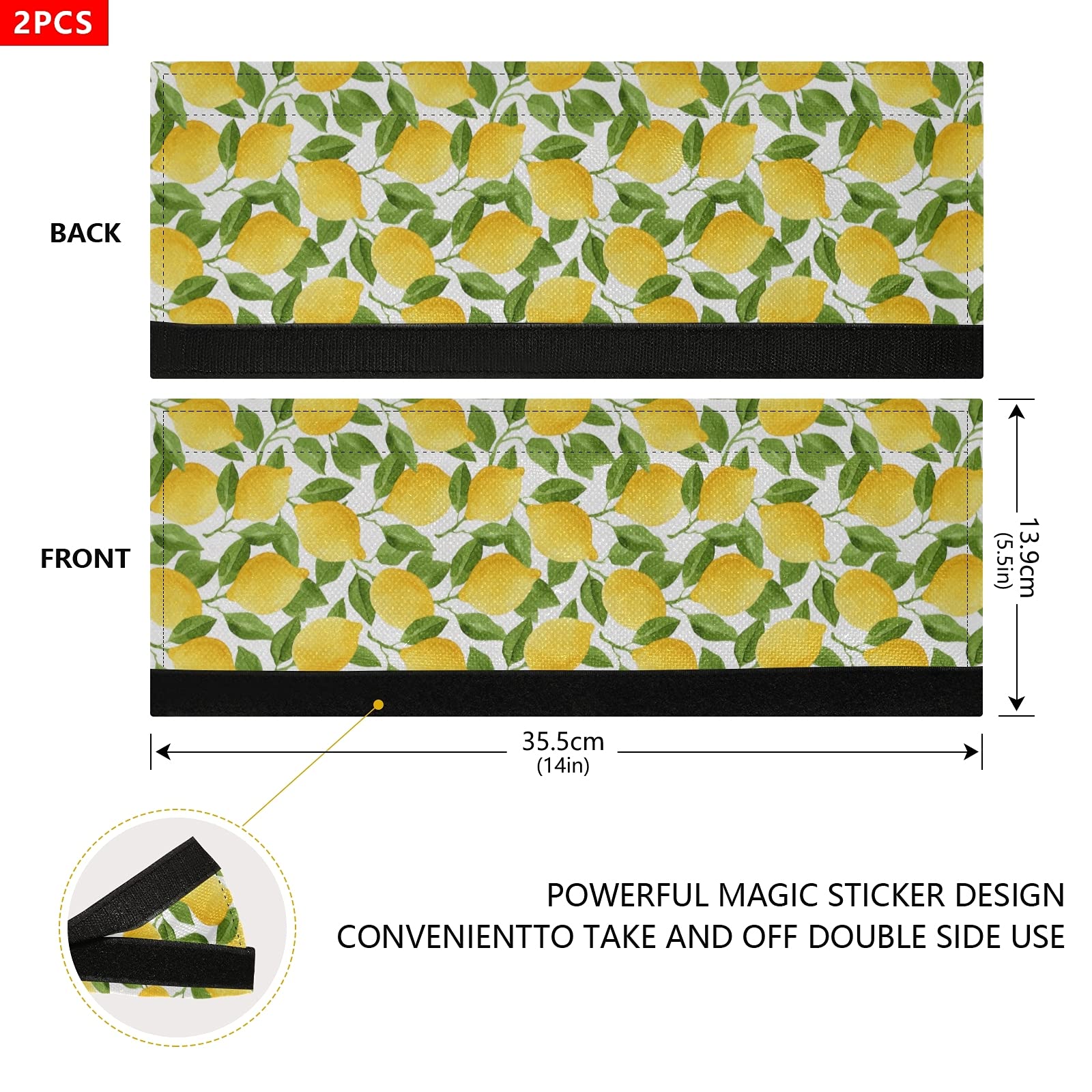 Emelivor 2-Pack Lemon Yellow Refrigerator Door Handle Covers - Non-Slip Replacement Handles for Fridge, Oven, Microwave & Dishwasher - Upgrade Kitchen Safety & Style