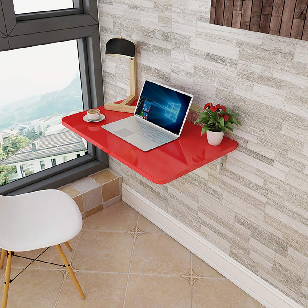 Space Saving Wall Mounted Drop Leaf Table - Foldable Floating Desk for Study, Bedroom, Bathroom & Balcony | Perfect for Small Apartments, Dorm Rooms & Tiny Homes