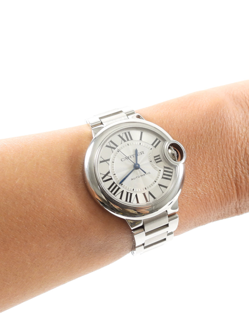 Cartier Ballon Bleu 33mm Stainless Steel Automatic Women's Watch - Luxury Gift for Her, Perfect for Business & Formal Occasions