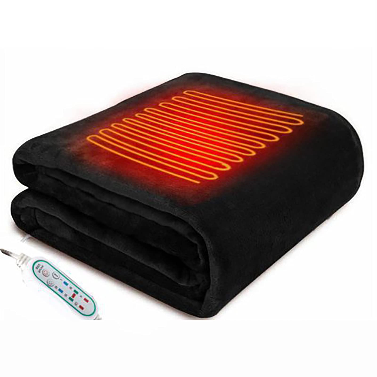 Single Electric Blanket Throw - Small Washable Fleece Shawl with 3 Heat Settings & 2H Timer (47x30 inches) - Perfect for Sofa, Bed & Office Use