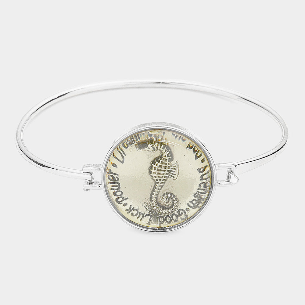 Strength & Good Luck Seahorse Hook Bracelet - Adjustable Bangle for Women & Men - Spiritual Protection & Positive Energy Jewelry - Perfect for Daily Wear, Gifts & Meditation