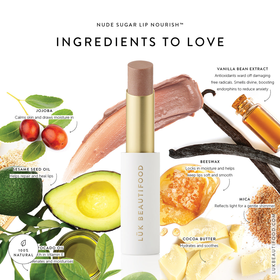 Lip Nourish™ Nude Sugar Lip Scrub & Balm - Natural Exfoliator for Soft, Smooth Lips - Perfect for Dry Lips Care & Nighttime Lip Treatment