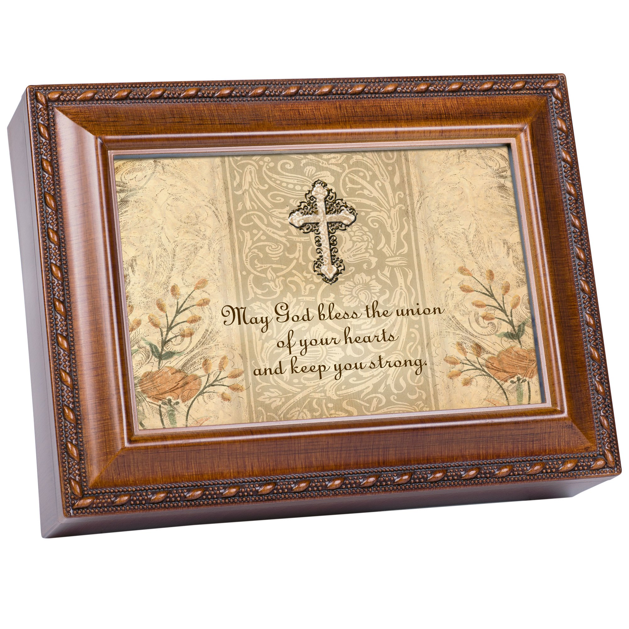 Wooden Cottage Garden Wedding Music Box - Plays Ave Maria, Elegant Jewelry Storage Box - Perfect for Bridal Shower Gifts, Anniversary Keepsakes & Home Décor