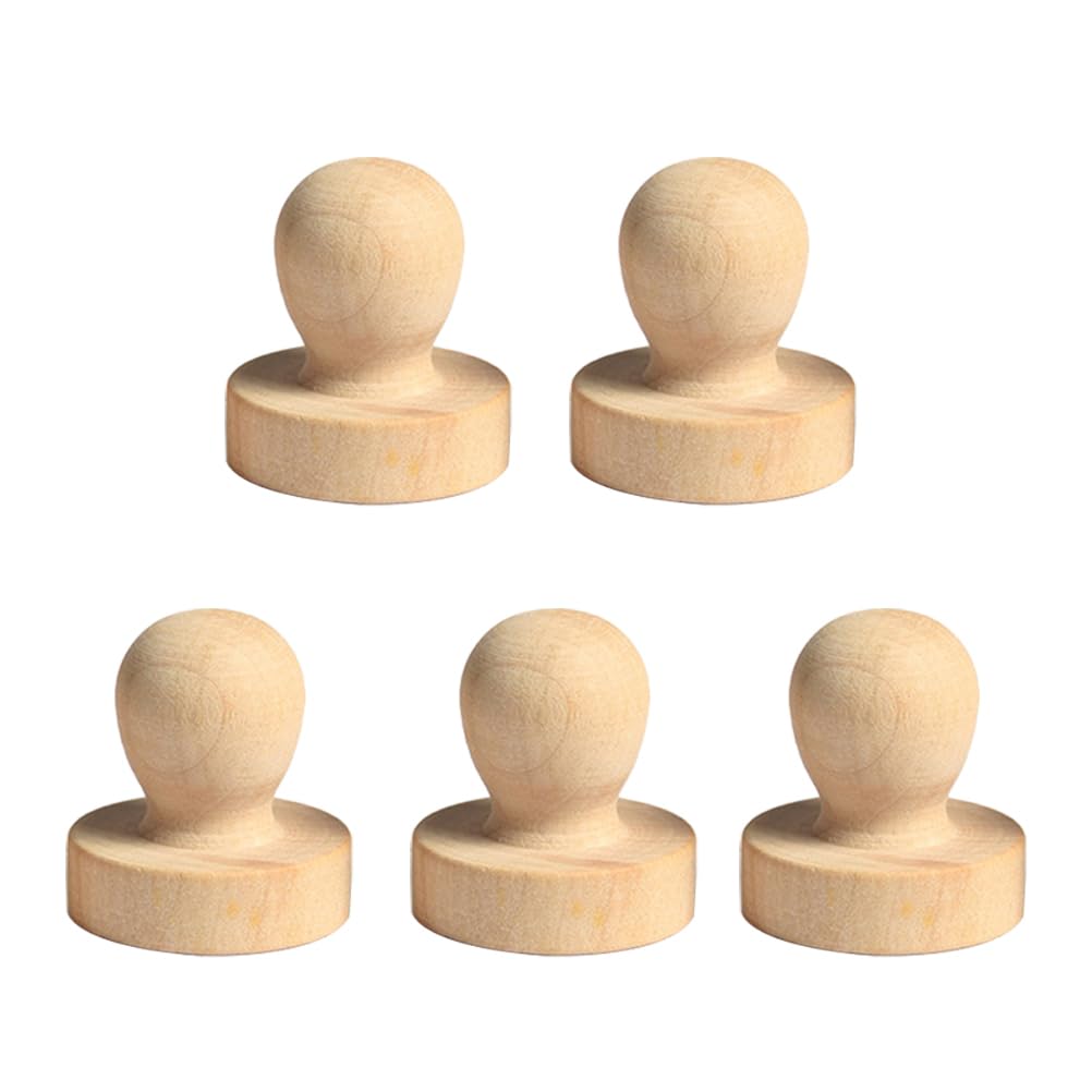 Healifty 5pcs 3.8cm Wooden Knobs for Drawers & Cabinets - DIY Craft & Scrapbooking