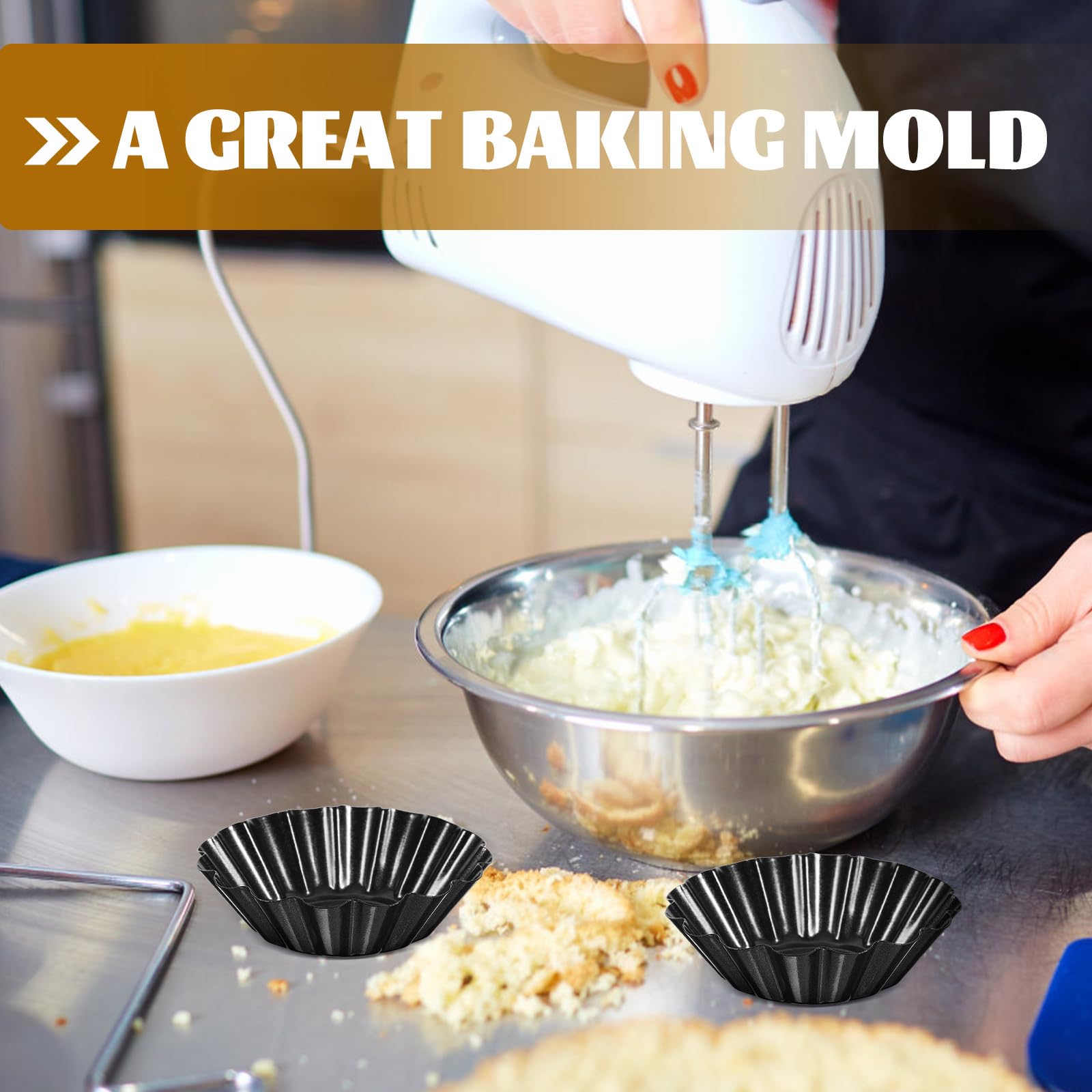 12-Piece Mini Egg Tart Molds Set - 2 Inch Baking Tart Shells for Kutsinta, Fruit Tarts, Cupcakes & Cookies | Perfect for Home Baking, Dessert Parties & Gift Giving