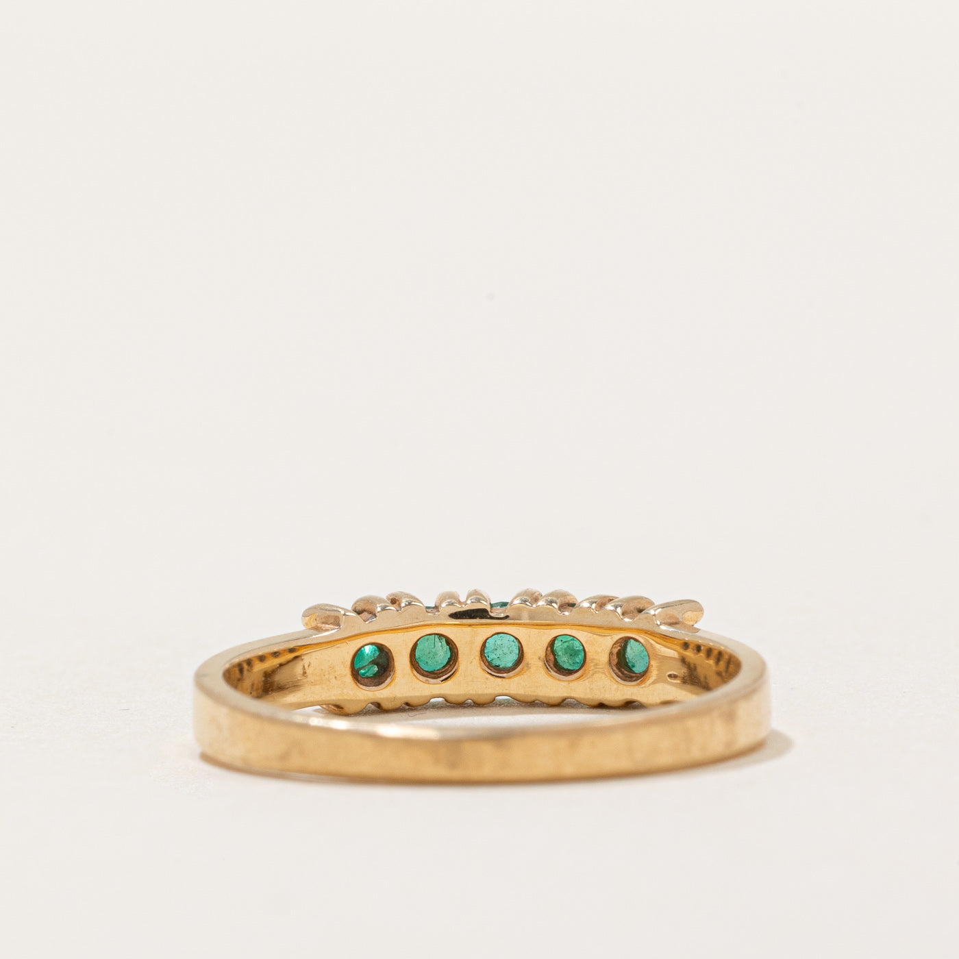 0.25ctw Five Stone Emerald Ring - Size 6.25 - Elegant Green Gemstone Jewelry for Women - Perfect for Engagement, Anniversary & Special Occasions