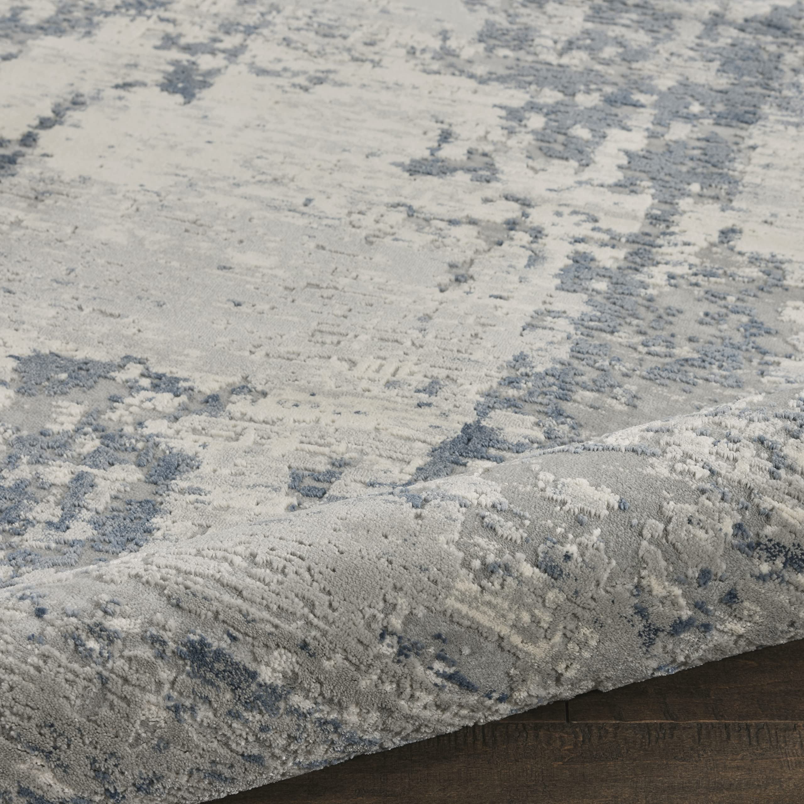 Nourison Rustic Textures Modern Artistic Ivory/Blue 7'10