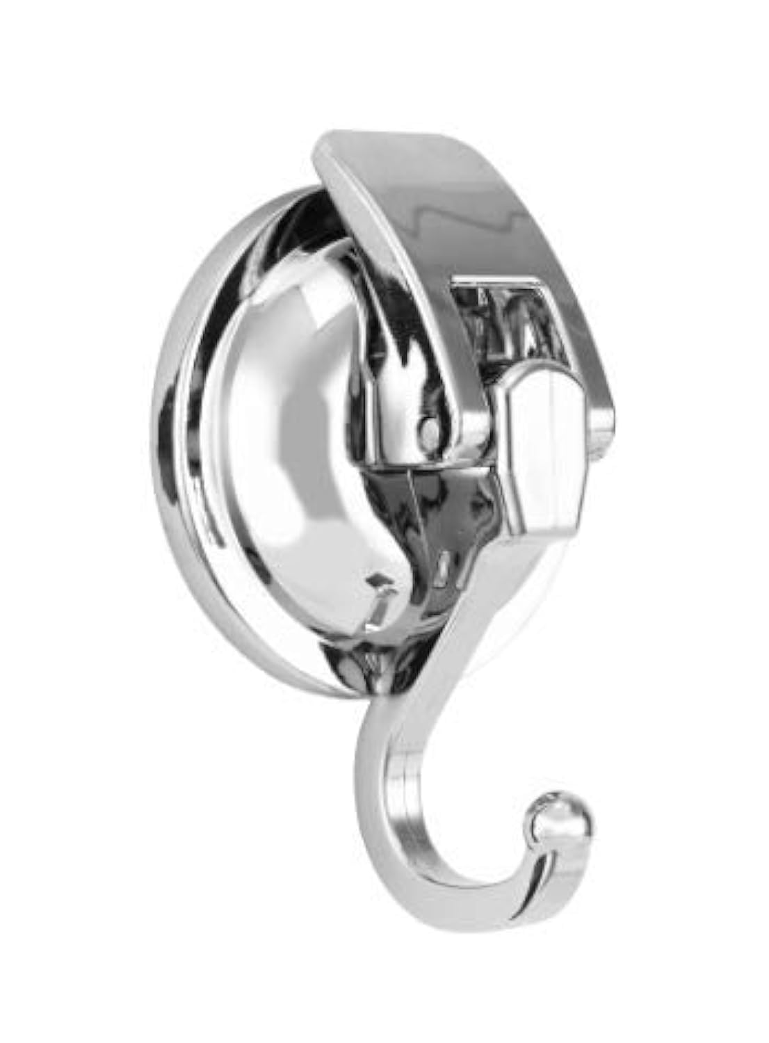 Premium Heavy Duty Vacuum Suction Cup Hooks - Silver Plated Polished Super Strong Hold for Kitchen, Bathroom, Shower (1 Pack) - Perfect for Hanging Towels, Robes, Utensils & Decor