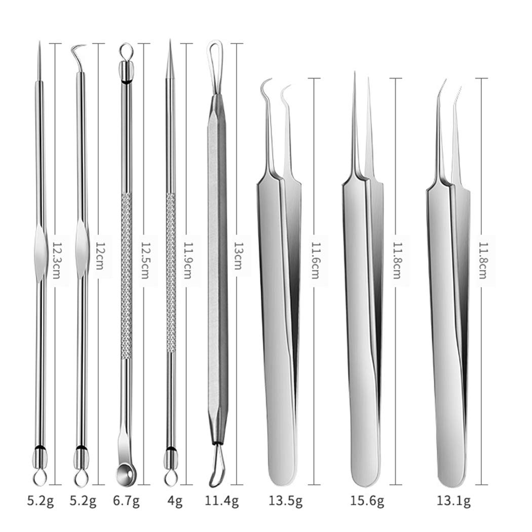 Professional Blackhead Remover Kit - 8PCS Pimple Extractor Tools Set for Acne & Pore Care | Portable Blackhead Removal Tools for Girls | Perfect for Home Spa & Travel Skincare Routine