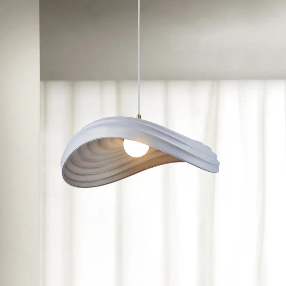Modern Wave-Shaped White Pendant Light for Dining Room - Elegant Ceiling Lighting Fixture for Kitchen Island, Breakfast Nook & Contemporary Home Decor