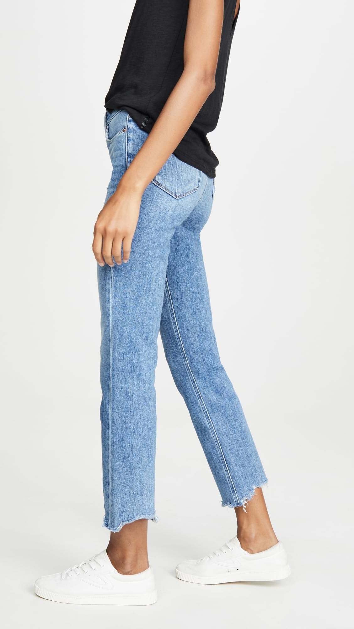 PAIGE Women's Cindy High Rise Skinny Jeans - Distressed Hem & Stretch Denim for Comfort | Perfect for Casual Outfits & Night Out Looks