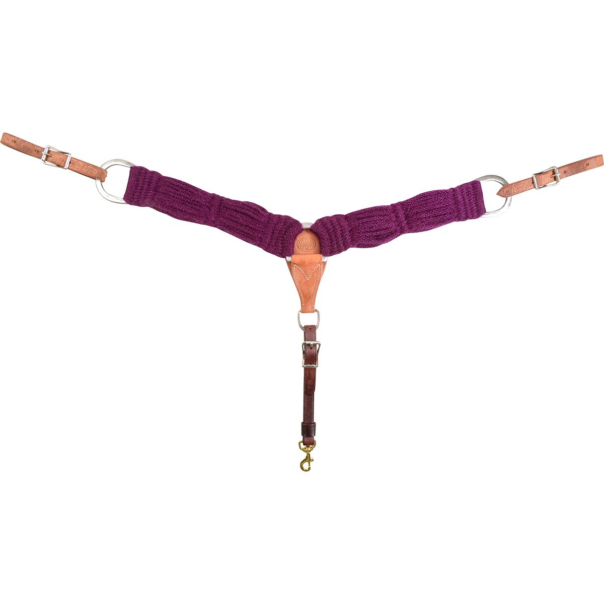 Martin Saddlery 3-inch Mohair Dyed Fiber Breastcollar for Horses - Vibrant Purple Equestrian Accessory | Perfect for Trail Riding, Shows & Western Horse Tack