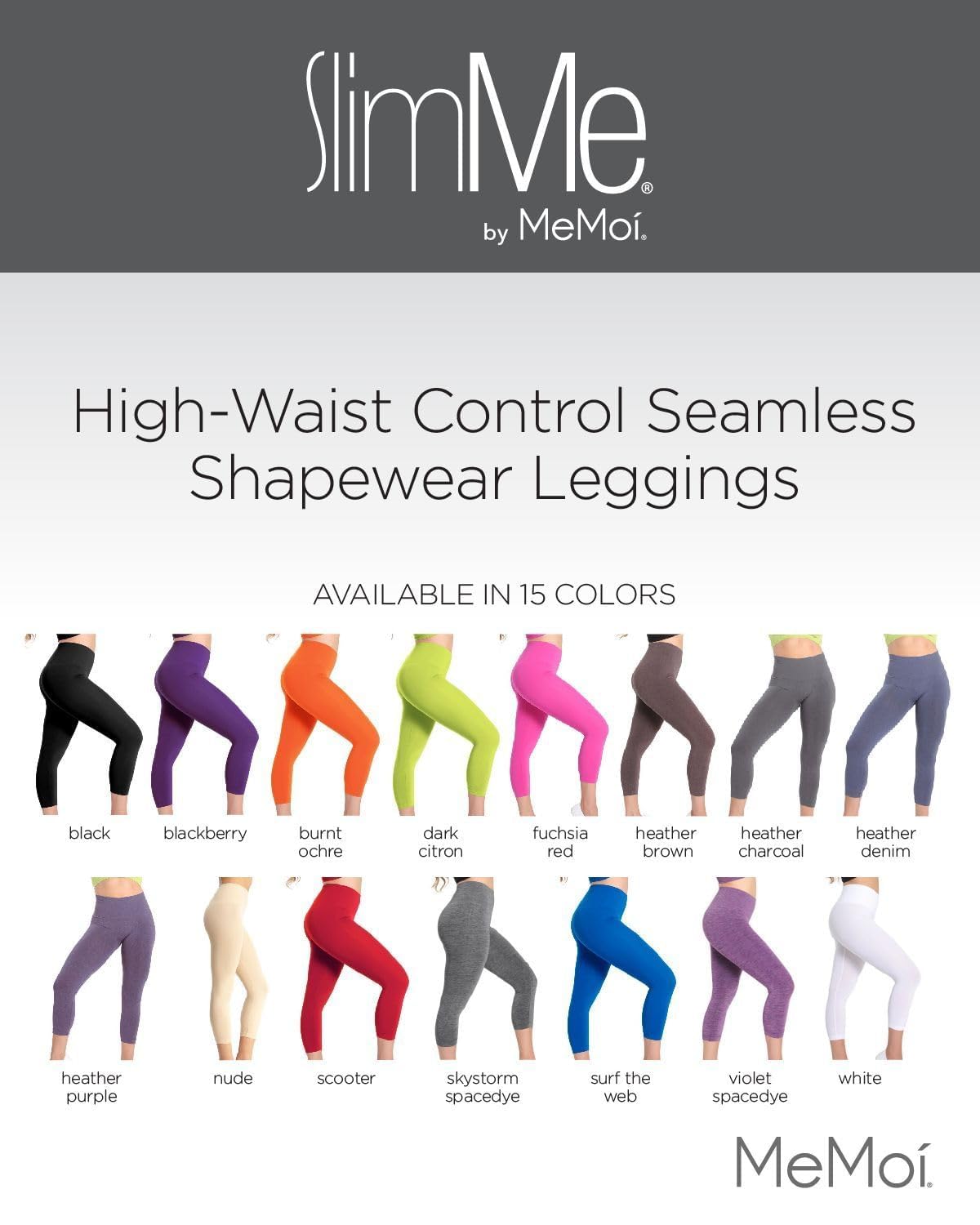SlimMe High Waisted Tummy Control Shapewear Leggings for Women - Comfortable & Breathable Compression Pants for Workout, Yoga & Everyday Wear
