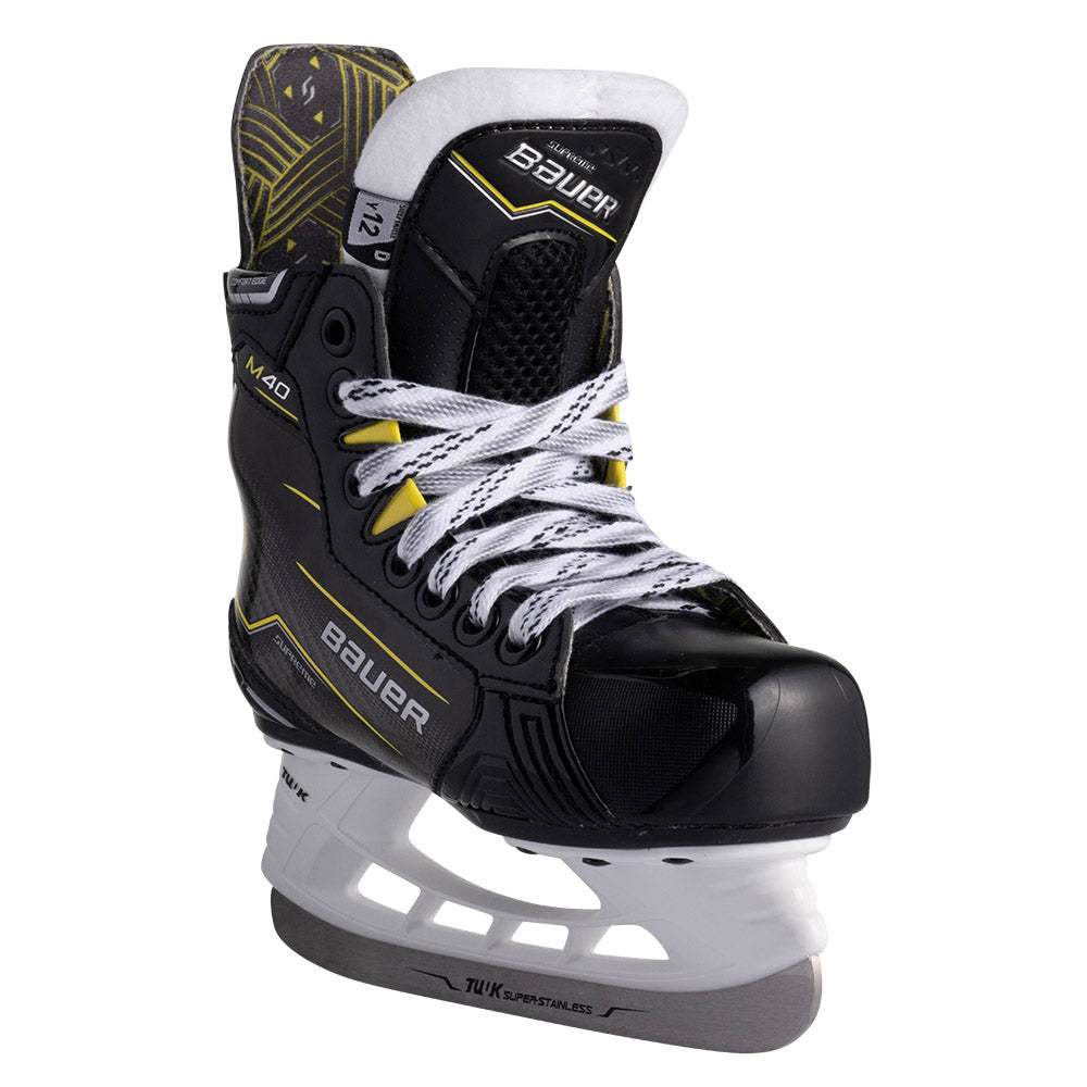 Bauer Supreme M40 Youth Ice Hockey Skates - Lightweight & Durable for Kids - Perfect for Ice Rink Practice & Hockey Games