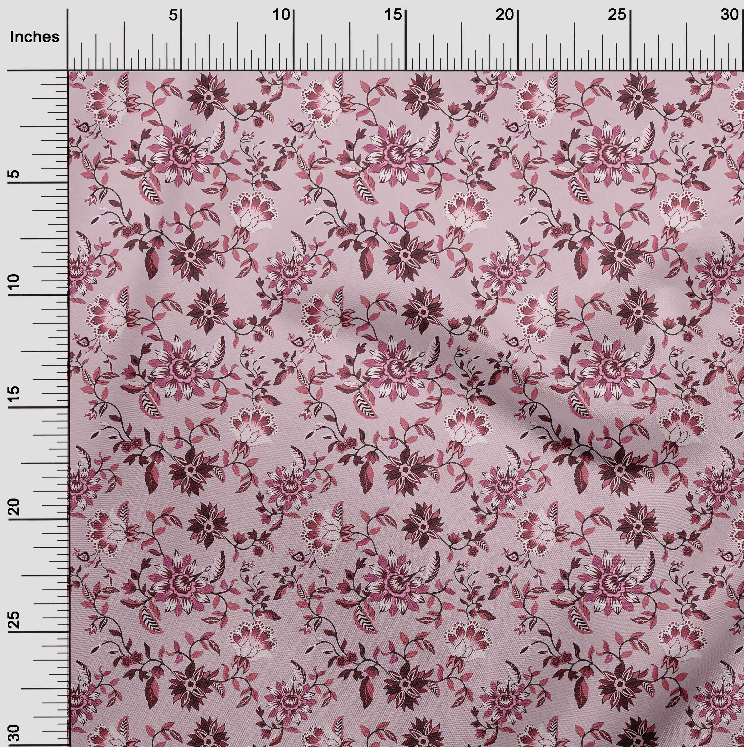 oneOone 100% Cotton Jersey Fabric - Lavender Floral Print, 58 Inch Wide by The Yard for DIY Craft Projects, Home Decor, Quilting & Sewing | Soft & Durable Material for Dresses, Curtains & Bedding