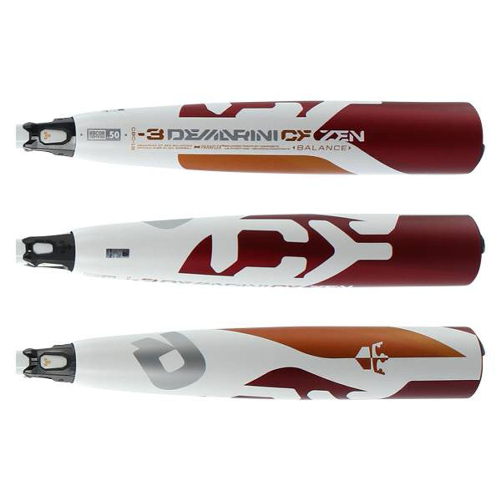 DeMarini CBC 18 CF Zen BBCOR Baseball Bat -2 5/8 Barrel (2018 Model) White/Red - Adult Size for High School & College Players - Perfect for Competitive Games & Training Sessions