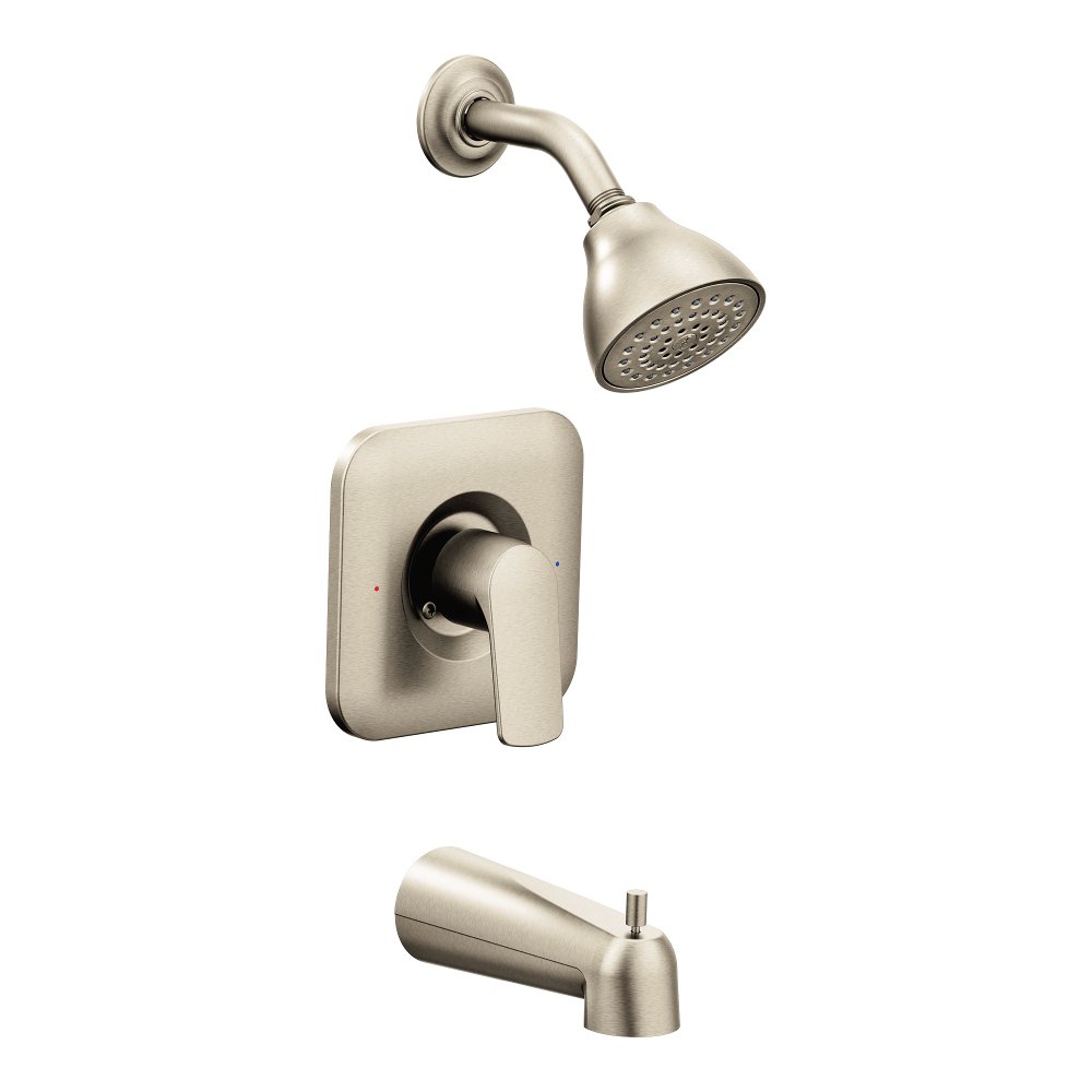 Moen T2813EPBN Rizon Posi-Temp Eco-Performance Shower Trim Kit with Valve in Brushed Nickel Finish - Perfect for Bathroom Renovation & Water Conservation