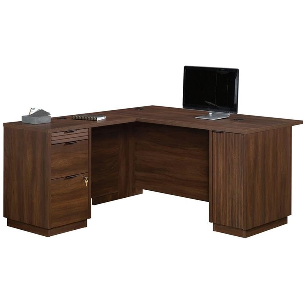 UrbanPro 60 Inch L-Shaped Wooden Computer Desk in Spiced Mahogany - Home Office Workstation for Gaming & Study | Modern Ergonomic Writing Desk for Small Spaces
