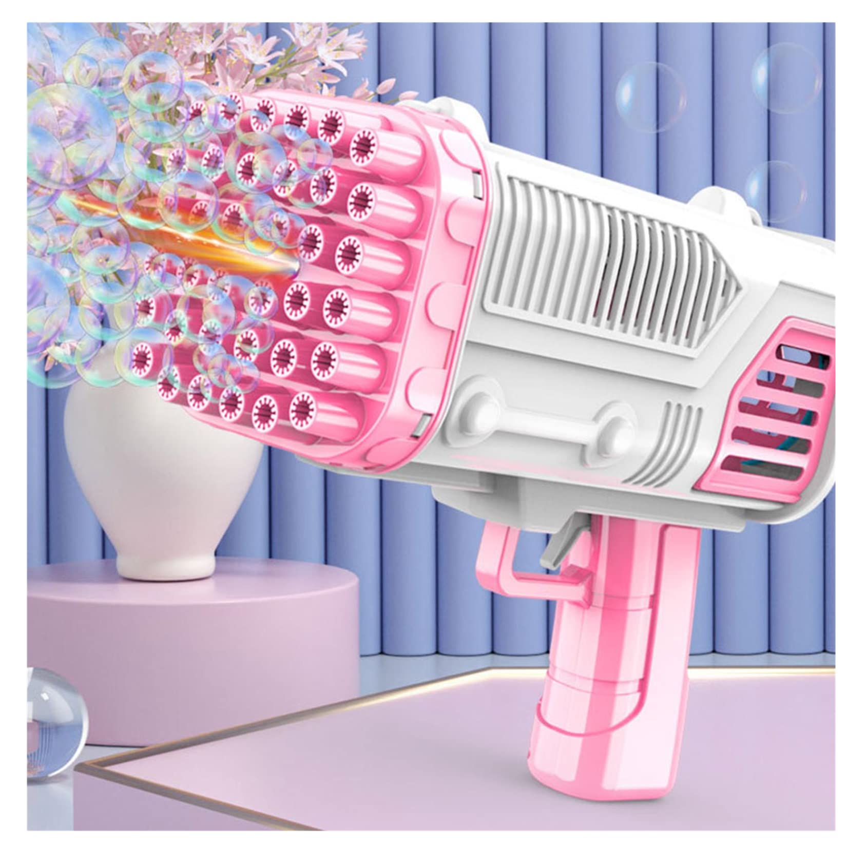 TOPUUTP Upgraded Bubble Machine Gun - 36-Hole Automatic Bubble Blower with Colorful LED Lights, Electric Bubble Maker for Kids, Perfect for Summer Outdoor Play, Birthday Gifts for Boys & Girls | Indoor/Outdoor Party, Backyard Fun, Park Activities