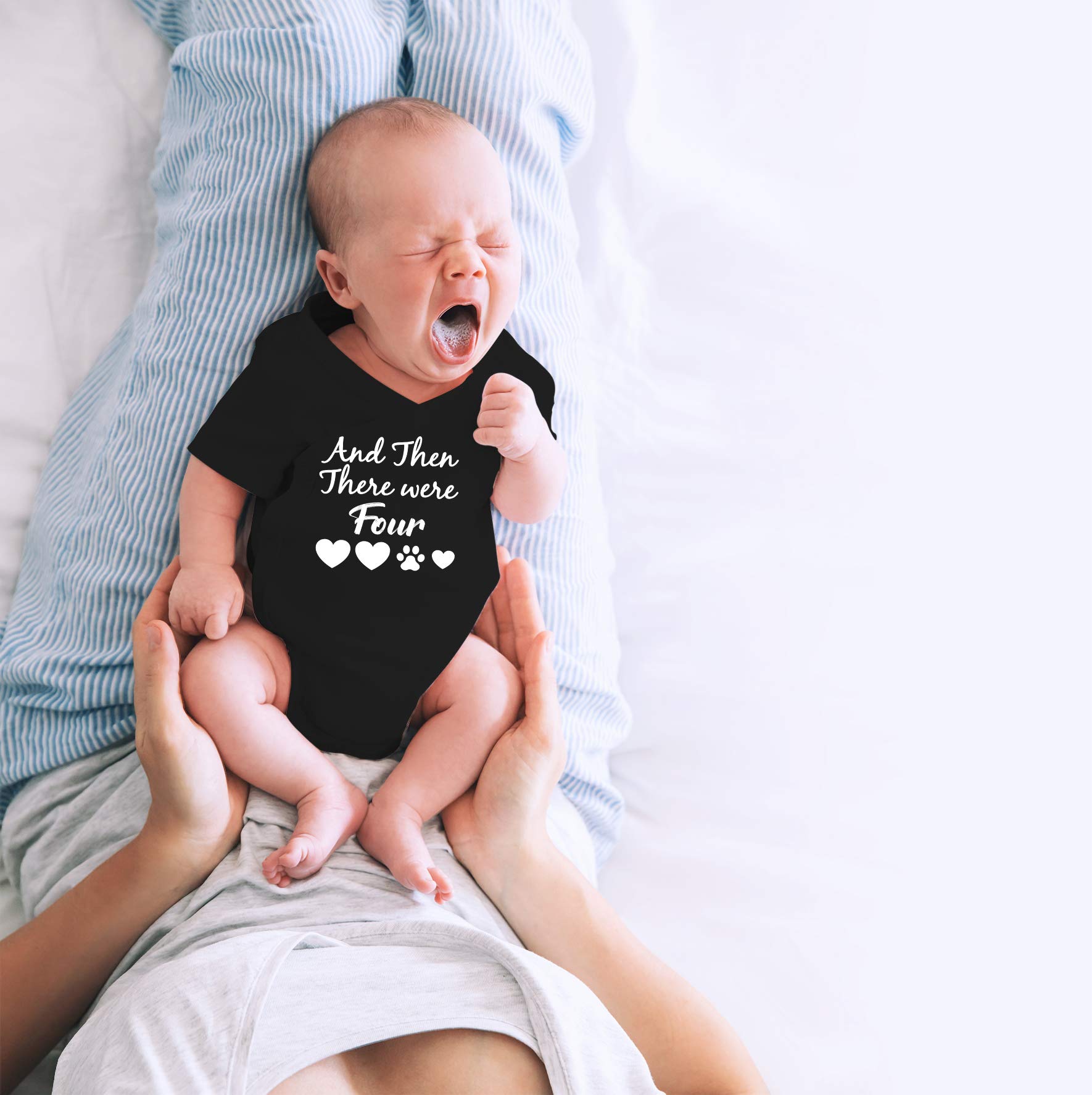 Funny Newborn Bodysuit Outfits for Boys & Girls | CBTwear And Then There Were Four Baby Clothes | Perfect for Photo Shoots, Baby Showers & First Outings