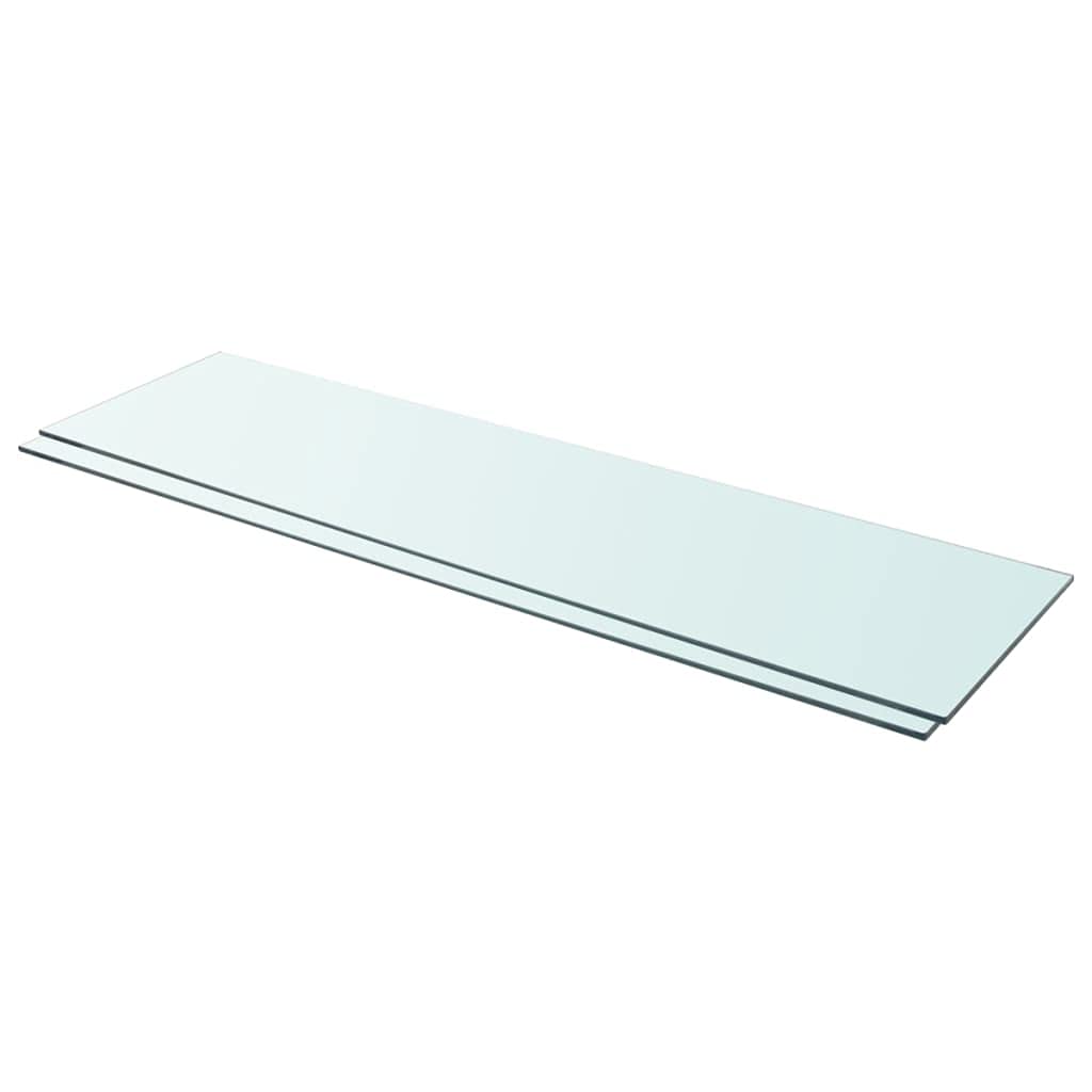 Floating Glass Shelves Wall Mounted - Set of 2 Clear Panel Shelves 39.4