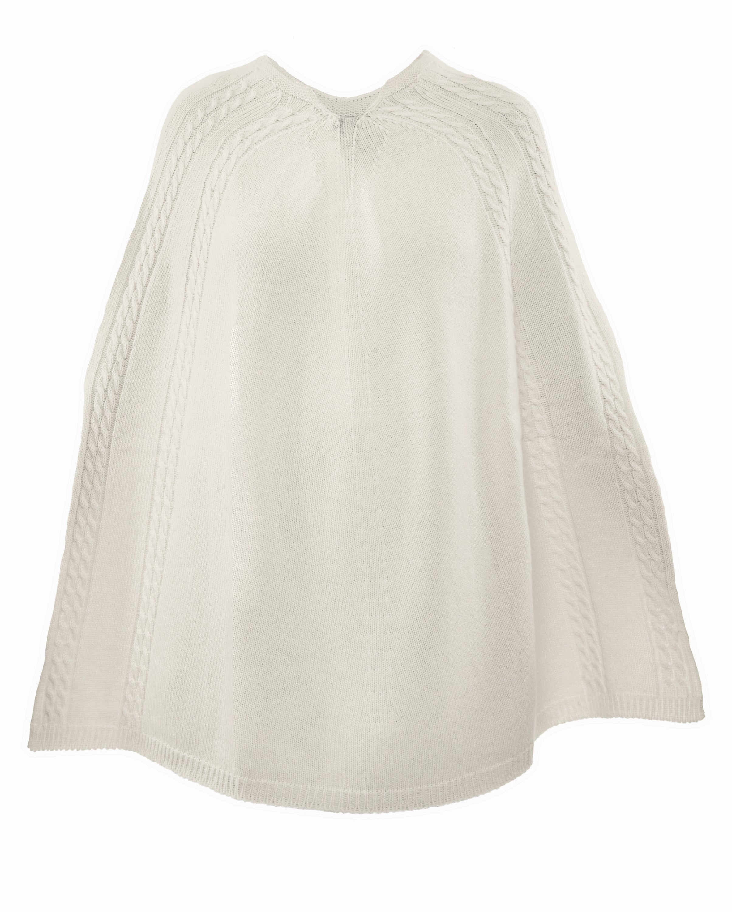 Luxury Women's Pure Cashmere Cable Knit Poncho - Soft Winter Shawl Wrap, Elegant Milk White Cashmere Sweater for Fall & Winter Fashion, Perfect for Office, Travel and Holiday Outfits