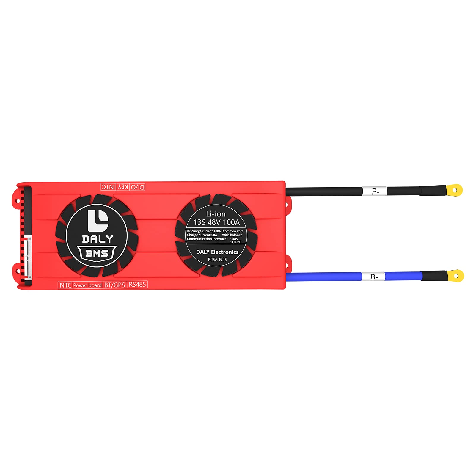 DALY Smart BMS 13S 48V 100A Lithium Battery Management System with Bluetooth & Cooling Fan - Programmable for E-Bikes, Solar Storage & Power Tools
