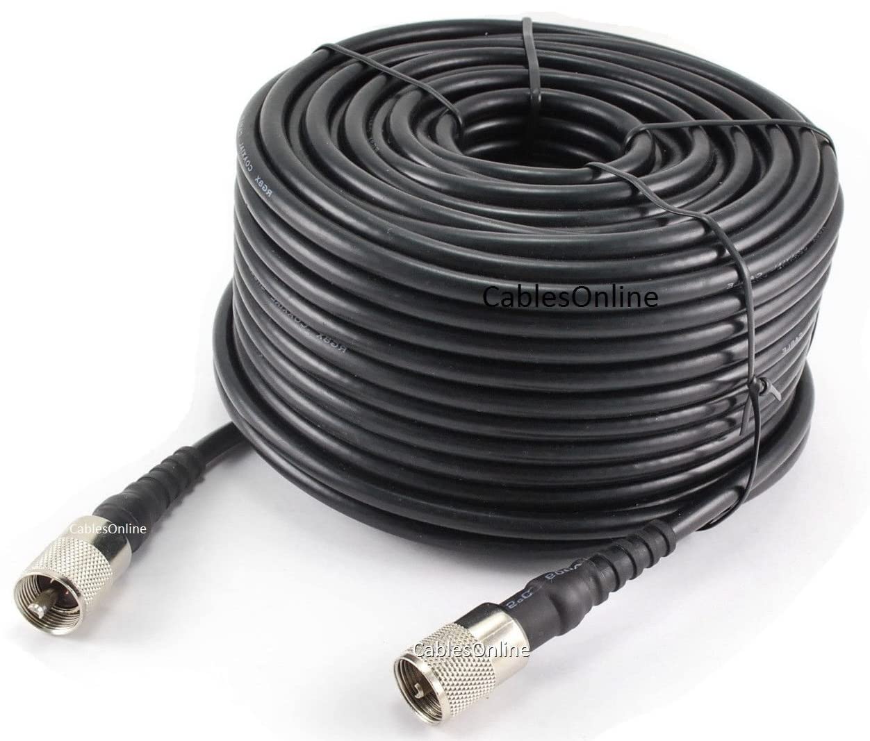 **CablesOnline 125ft RG8x Coax UHF (PL259) Male to Male 50 Ohm Premium Grade Antenna Cable for Ham Radio, CB Antenna, and TV Signal Booster (R-U125)**