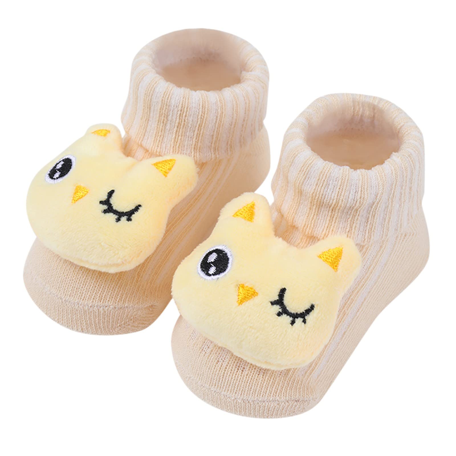 Soft Cotton Anti-Slip Baby Socks for Girls - Cute Cartoon Infant Socks for Newborns & Toddlers - Warm & Non-Slip First Walkers Socks for Playtime, Daycare & Home Use