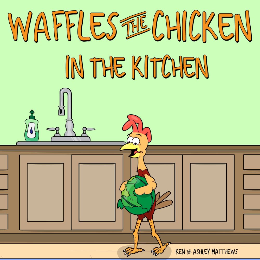 Waffles the Chicken in the Kitchen - Fun and Cute Chicken-Themed Kitchen Decor for Farmhouse Style - Perfect for Country Kitchens, Restaurants, and Cozy Home Decor