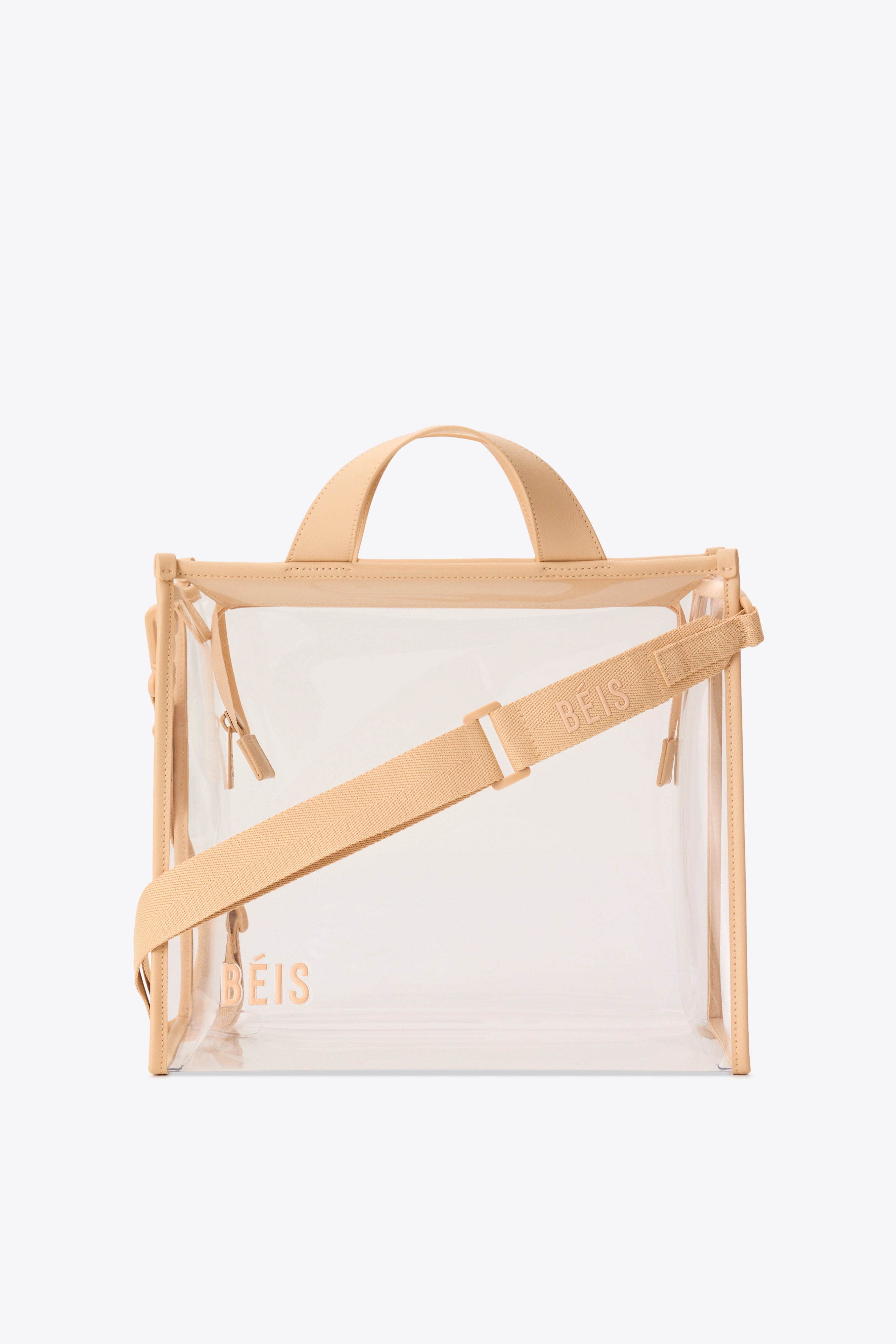 Premium Beige Stadium Tote Bag - Large Durable Canvas Shopper for Women - Perfect for Work, Gym, Beach & Weekend Getaways