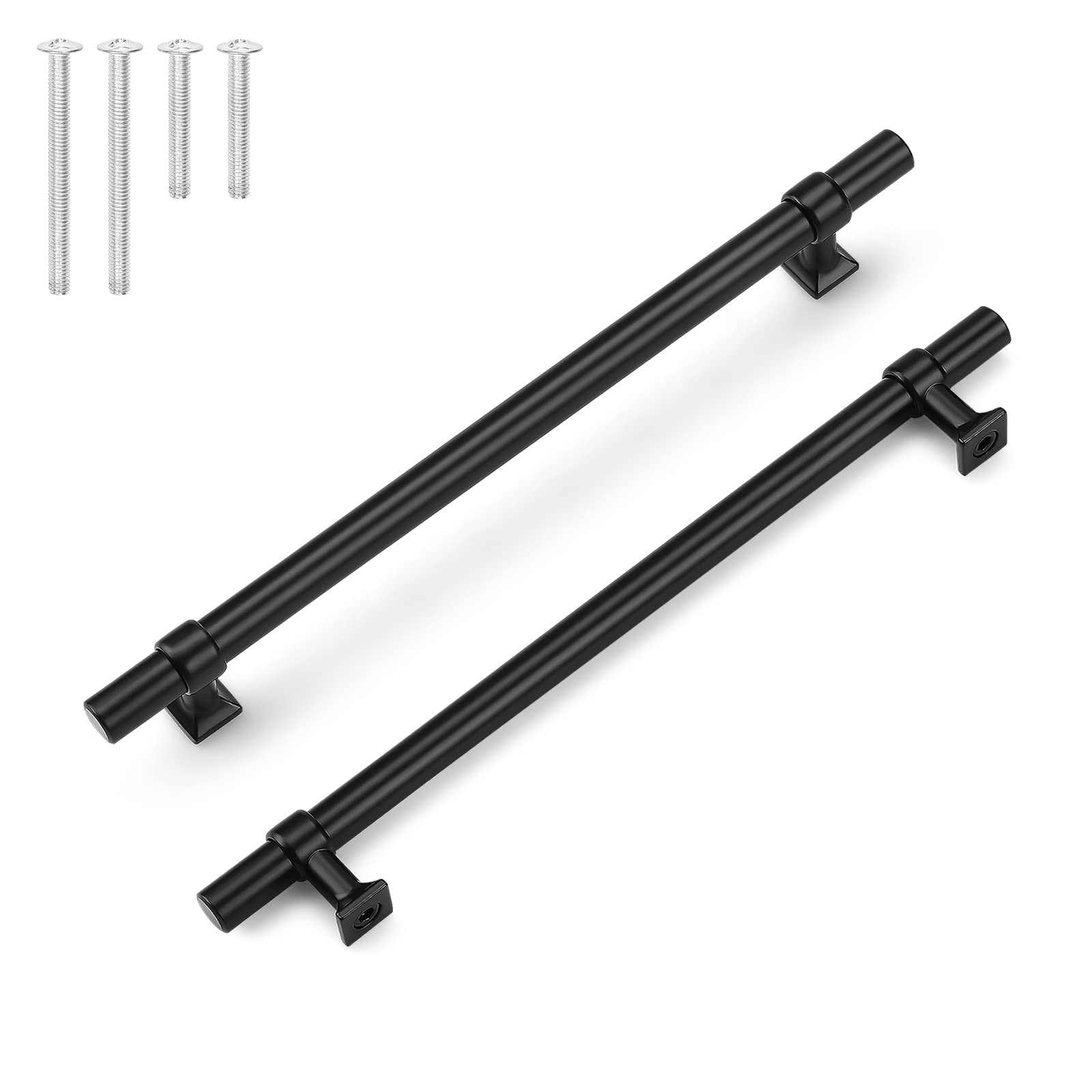 30 Pack Matte Black Cabinet Pulls - 8-4/5 Inch T Bar Drawer Handles for Kitchen & Bathroom - Durable Black Stainless Steel Dresser Pulls - Perfect for Cabinets, Drawers, Wardrobes and Furniture Upgrades