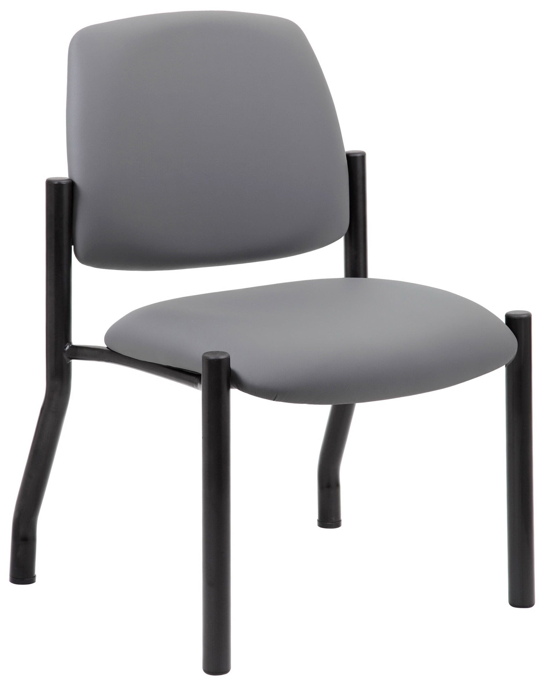 Boss Armless Guest Chair with 300 lb Weight Capacity - No Arms Office Chair [B9595AM GY] - Perfect for Reception Areas, Waiting Rooms & Home Offices